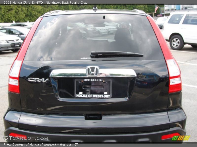 Nighthawk Black Pearl / Gray 2008 Honda CR-V EX 4WD
