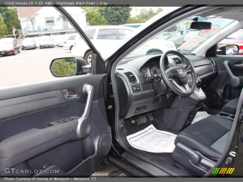 Nighthawk Black Pearl / Gray 2008 Honda CR-V EX 4WD