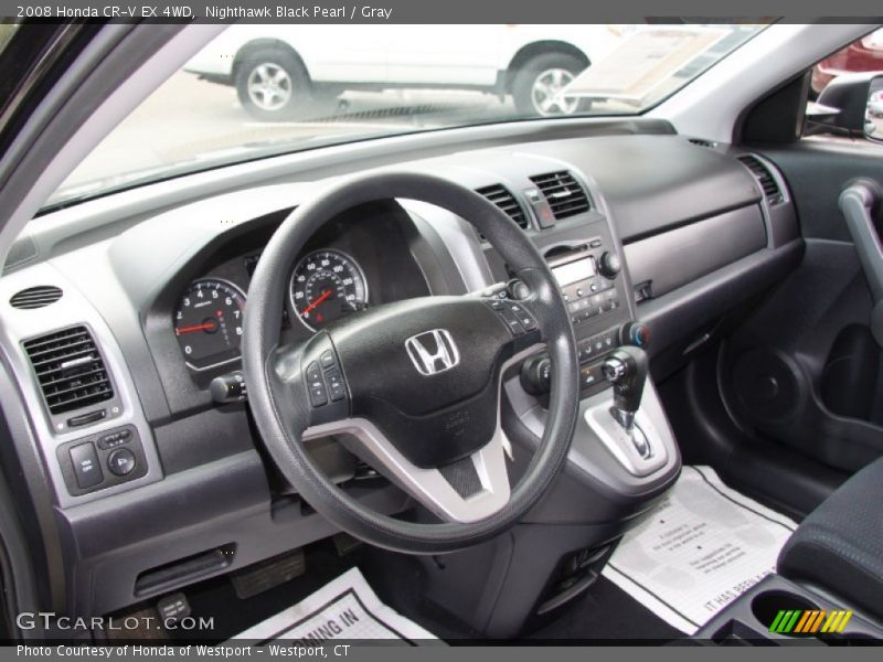 Nighthawk Black Pearl / Gray 2008 Honda CR-V EX 4WD