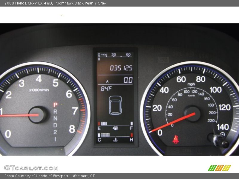 Nighthawk Black Pearl / Gray 2008 Honda CR-V EX 4WD