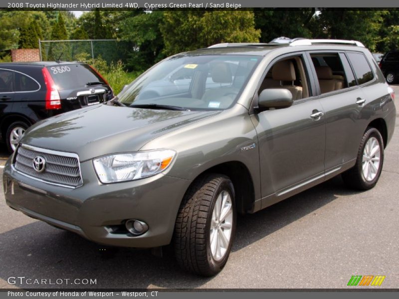 Cypress Green Pearl / Sand Beige 2008 Toyota Highlander Hybrid Limited 4WD