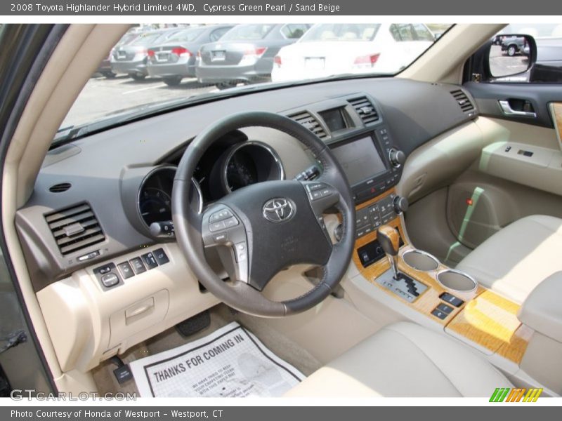 Cypress Green Pearl / Sand Beige 2008 Toyota Highlander Hybrid Limited 4WD