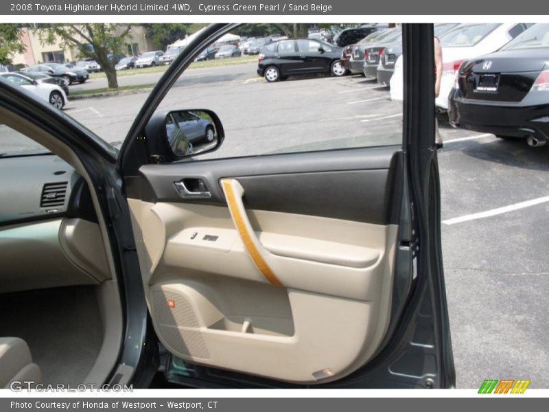 Cypress Green Pearl / Sand Beige 2008 Toyota Highlander Hybrid Limited 4WD