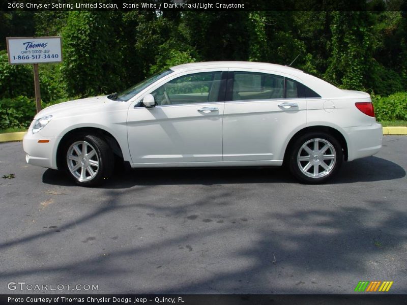 Stone White / Dark Khaki/Light Graystone 2008 Chrysler Sebring Limited Sedan