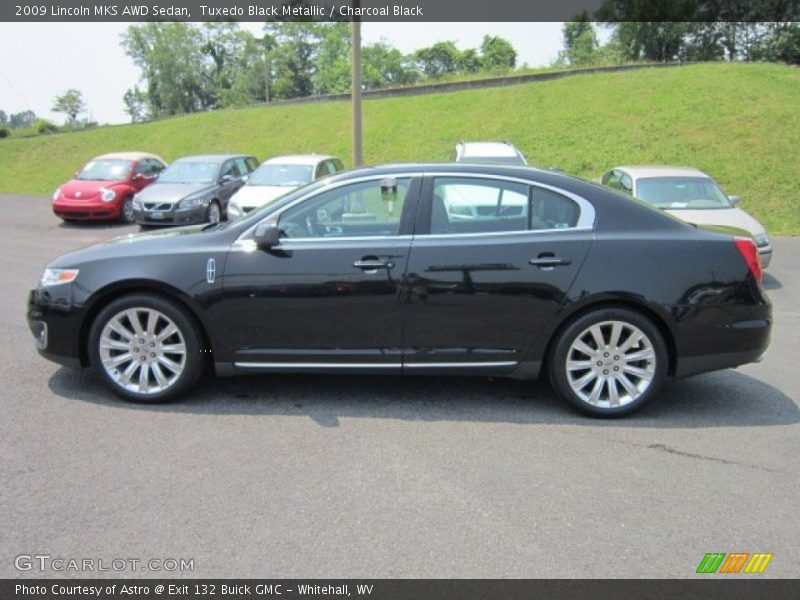 Tuxedo Black Metallic / Charcoal Black 2009 Lincoln MKS AWD Sedan