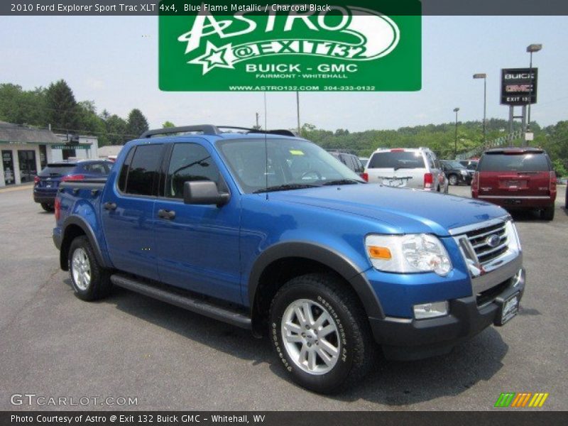 Blue Flame Metallic / Charcoal Black 2010 Ford Explorer Sport Trac XLT 4x4