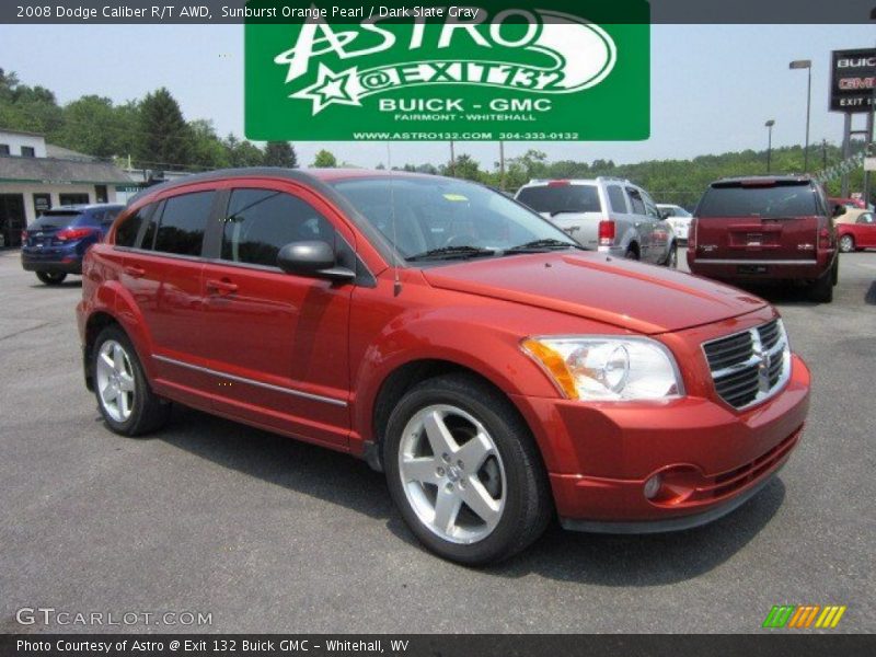 Sunburst Orange Pearl / Dark Slate Gray 2008 Dodge Caliber R/T AWD