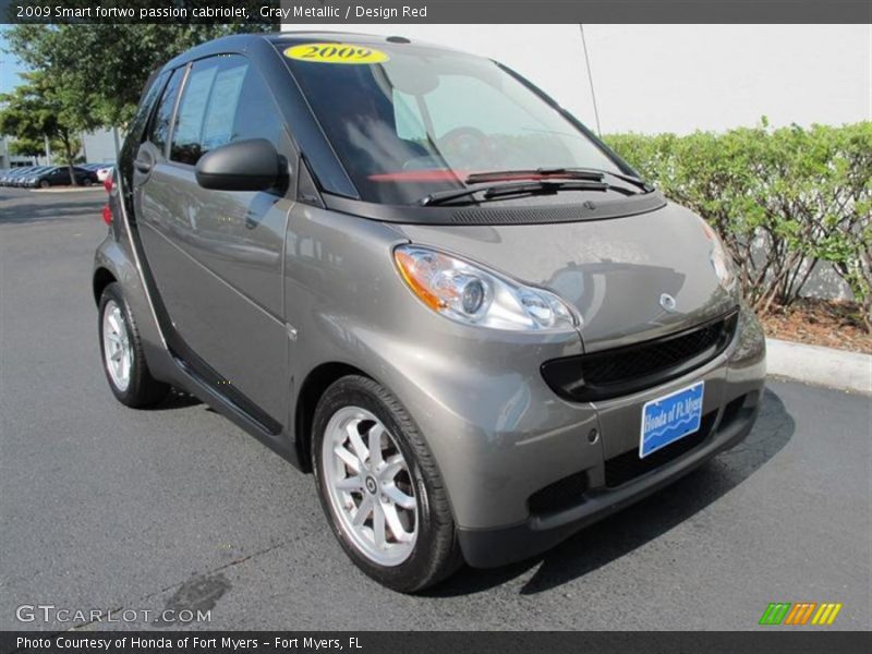 Gray Metallic / Design Red 2009 Smart fortwo passion cabriolet