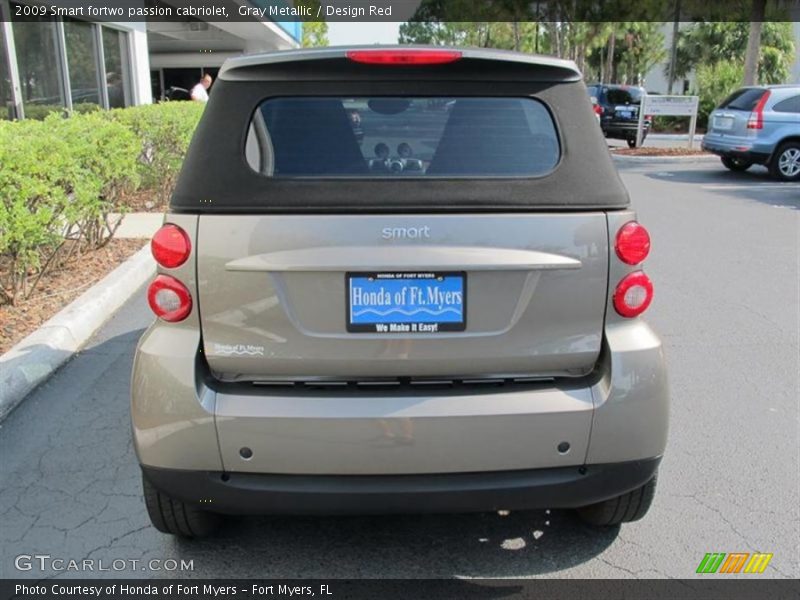 Gray Metallic / Design Red 2009 Smart fortwo passion cabriolet