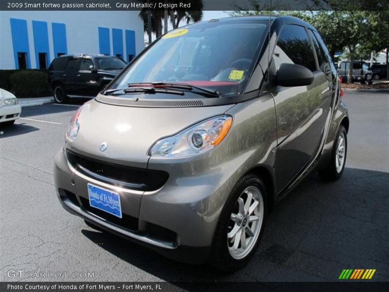 Gray Metallic / Design Red 2009 Smart fortwo passion cabriolet
