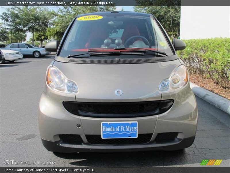 Gray Metallic / Design Red 2009 Smart fortwo passion cabriolet