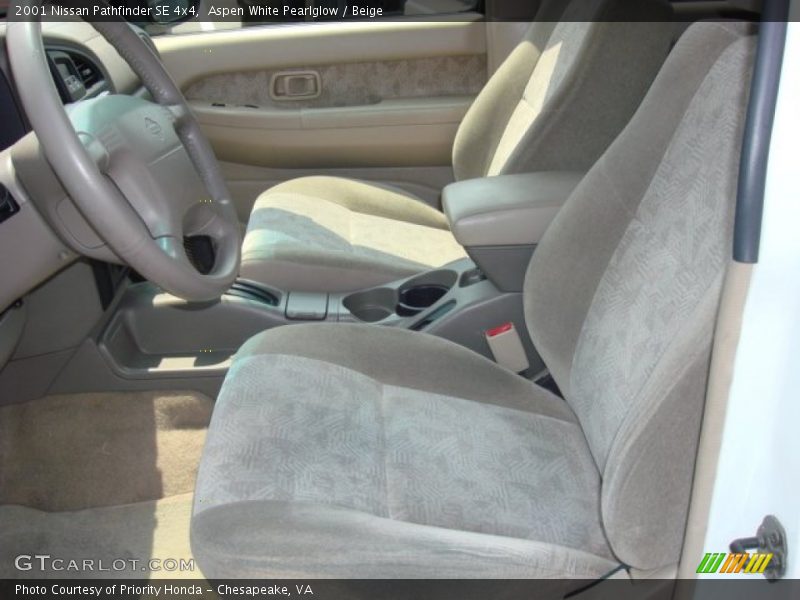 Aspen White Pearlglow / Beige 2001 Nissan Pathfinder SE 4x4
