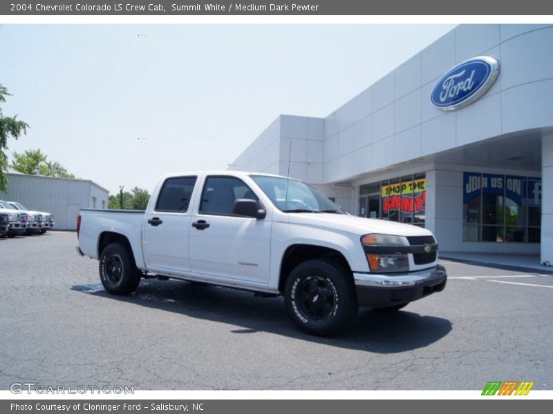 Summit White / Medium Dark Pewter 2004 Chevrolet Colorado LS Crew Cab