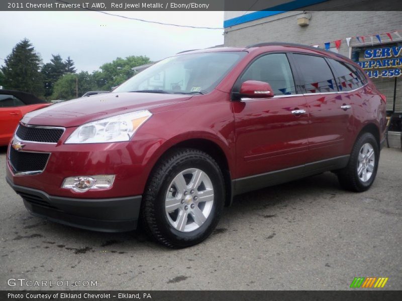 Red Jewel Metallic / Ebony/Ebony 2011 Chevrolet Traverse LT AWD