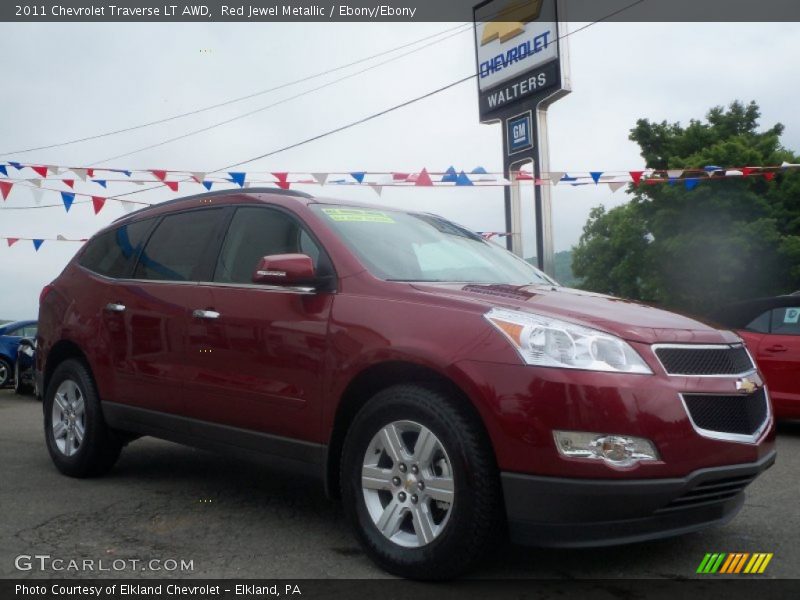 Red Jewel Metallic / Ebony/Ebony 2011 Chevrolet Traverse LT AWD