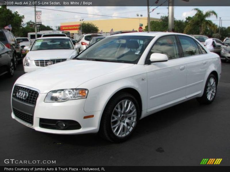 Ibis White / Beige 2008 Audi A4 2.0T S-Line Sedan