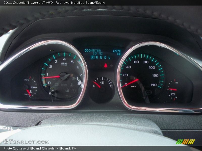 Red Jewel Metallic / Ebony/Ebony 2011 Chevrolet Traverse LT AWD