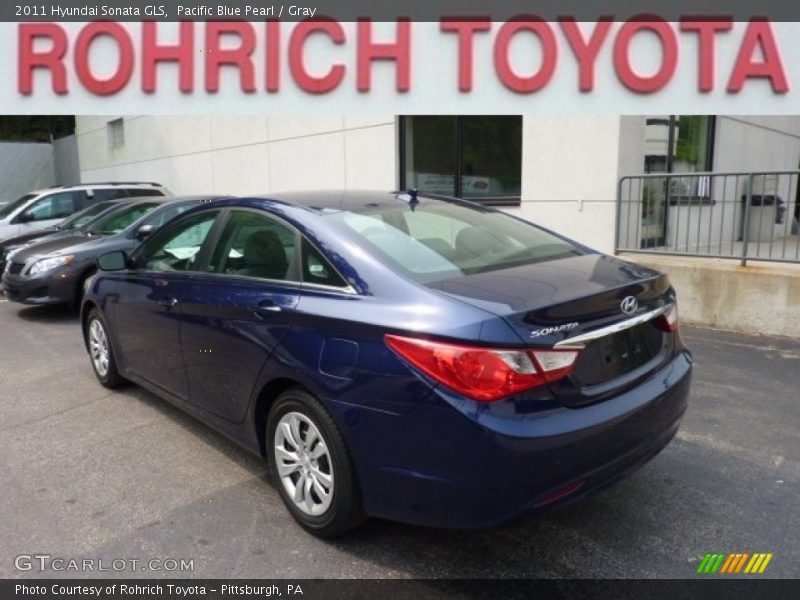 Pacific Blue Pearl / Gray 2011 Hyundai Sonata GLS