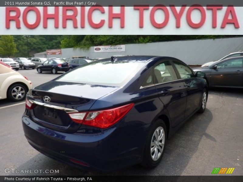 Pacific Blue Pearl / Gray 2011 Hyundai Sonata GLS