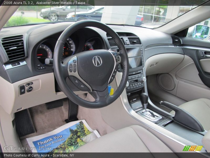 Alabaster Silver Metallic / Taupe 2008 Acura TL 3.2