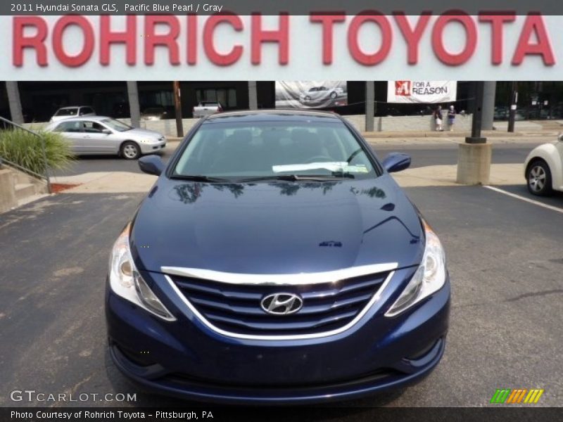 Pacific Blue Pearl / Gray 2011 Hyundai Sonata GLS