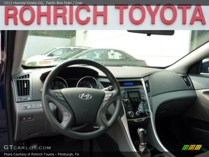 Pacific Blue Pearl / Gray 2011 Hyundai Sonata GLS