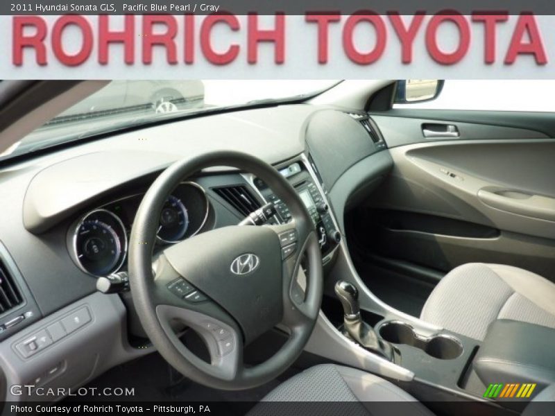 Pacific Blue Pearl / Gray 2011 Hyundai Sonata GLS