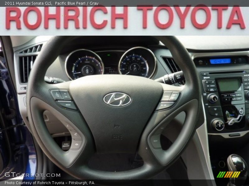 Pacific Blue Pearl / Gray 2011 Hyundai Sonata GLS
