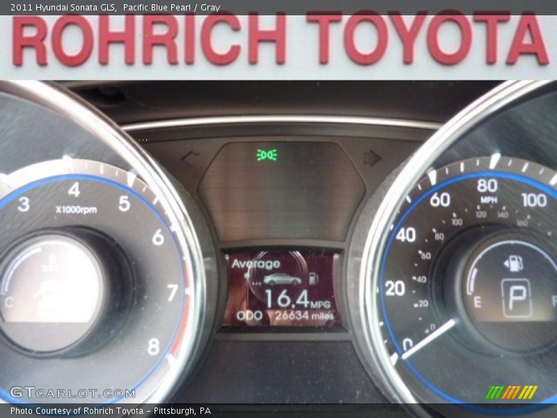 Pacific Blue Pearl / Gray 2011 Hyundai Sonata GLS