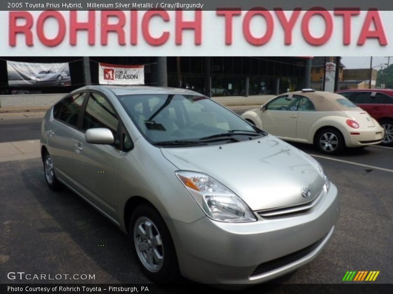 Millenium Silver Metallic / Gray/Burgundy 2005 Toyota Prius Hybrid