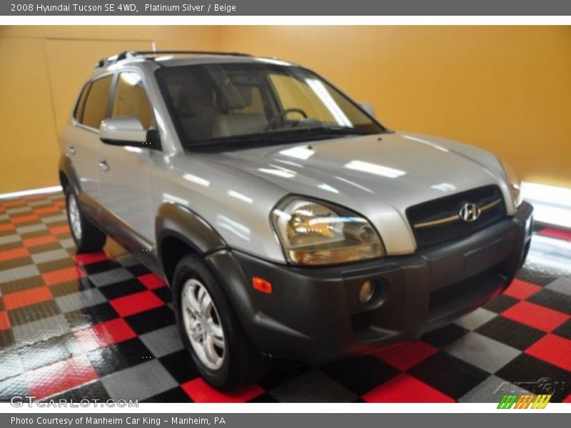 Platinum Silver / Beige 2008 Hyundai Tucson SE 4WD