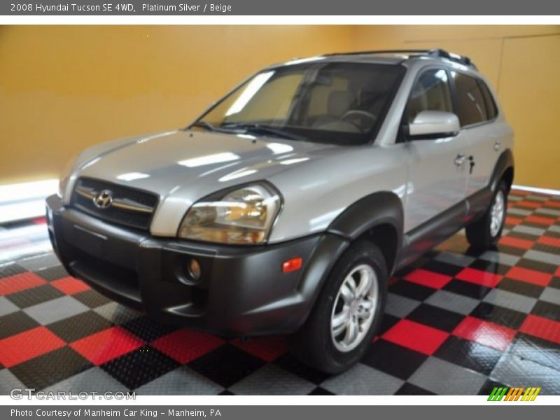 Platinum Silver / Beige 2008 Hyundai Tucson SE 4WD