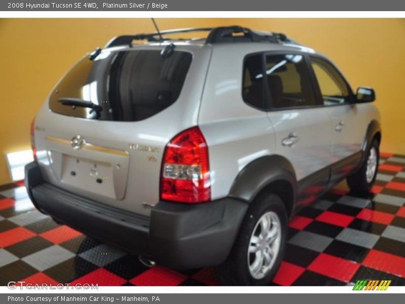 Platinum Silver / Beige 2008 Hyundai Tucson SE 4WD