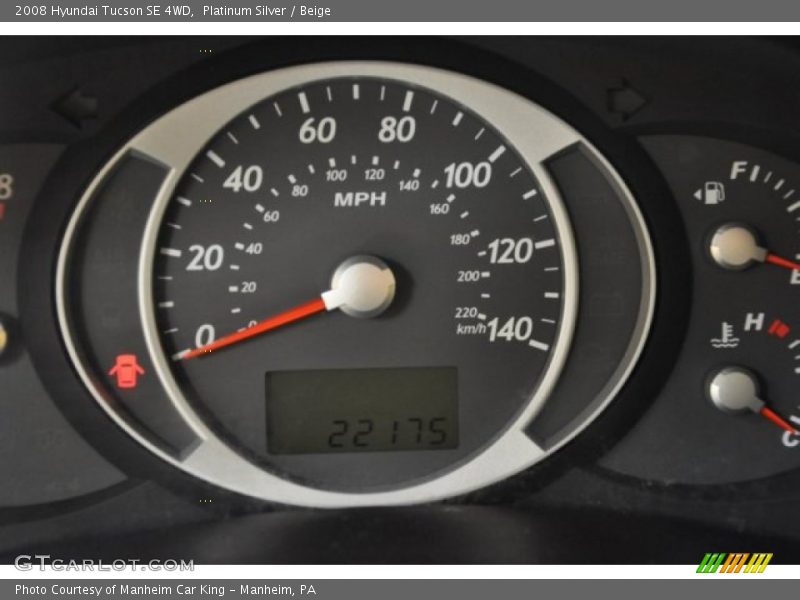 Platinum Silver / Beige 2008 Hyundai Tucson SE 4WD