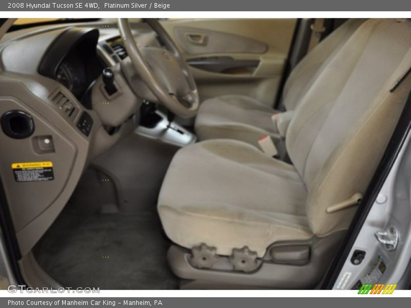 Platinum Silver / Beige 2008 Hyundai Tucson SE 4WD