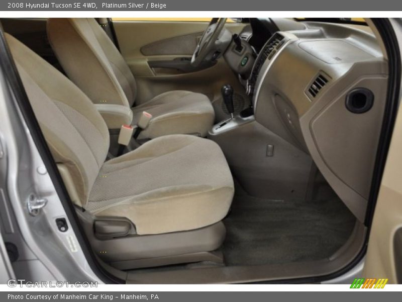 Platinum Silver / Beige 2008 Hyundai Tucson SE 4WD