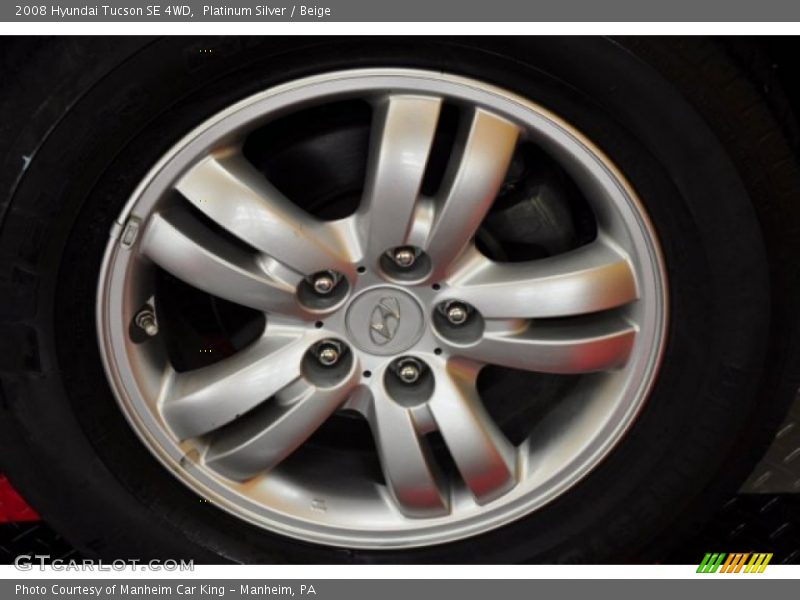 Platinum Silver / Beige 2008 Hyundai Tucson SE 4WD
