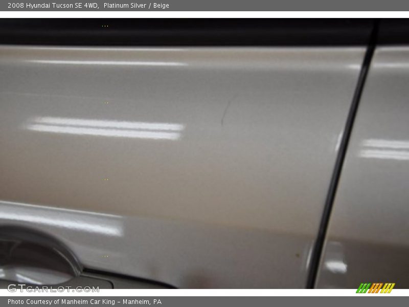 Platinum Silver / Beige 2008 Hyundai Tucson SE 4WD
