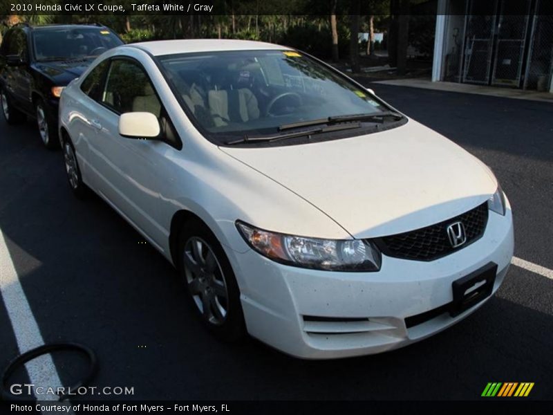Taffeta White / Gray 2010 Honda Civic LX Coupe