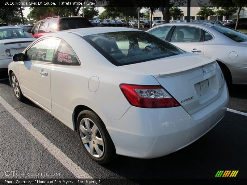Taffeta White / Gray 2010 Honda Civic LX Coupe