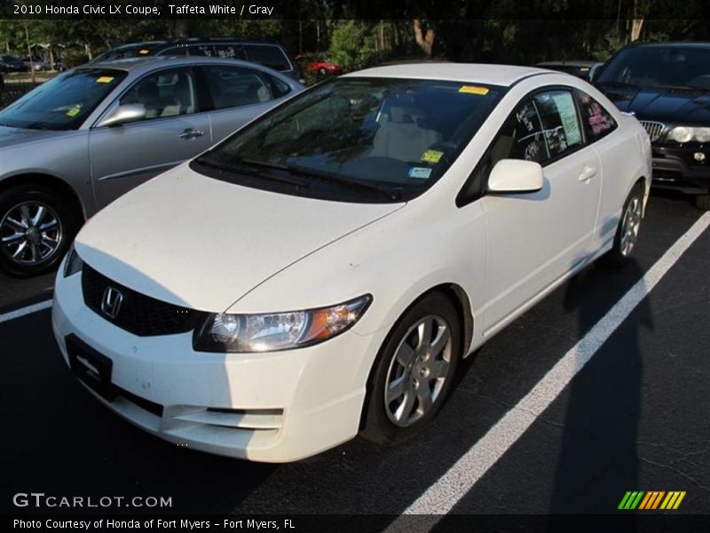 Taffeta White / Gray 2010 Honda Civic LX Coupe