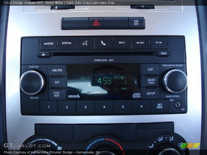 Stone White / Dark Slate Gray/Light Slate Gray 2010 Dodge Charger SXT
