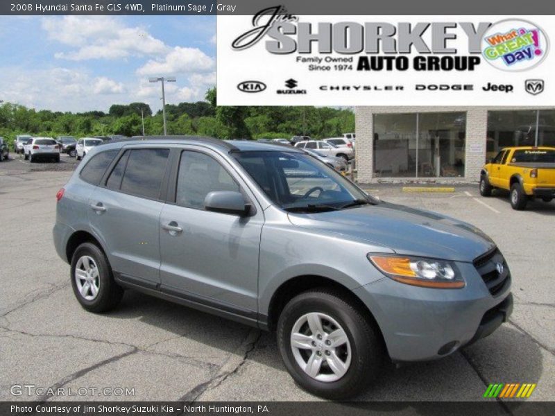 Platinum Sage / Gray 2008 Hyundai Santa Fe GLS 4WD
