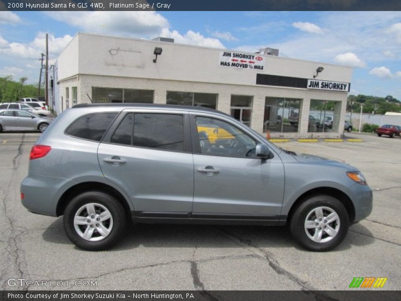 Platinum Sage / Gray 2008 Hyundai Santa Fe GLS 4WD