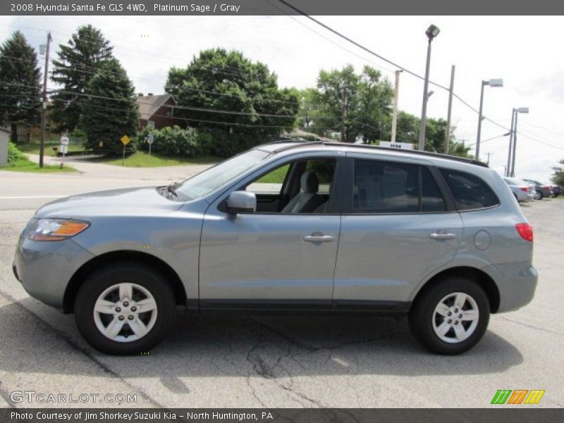 Platinum Sage / Gray 2008 Hyundai Santa Fe GLS 4WD