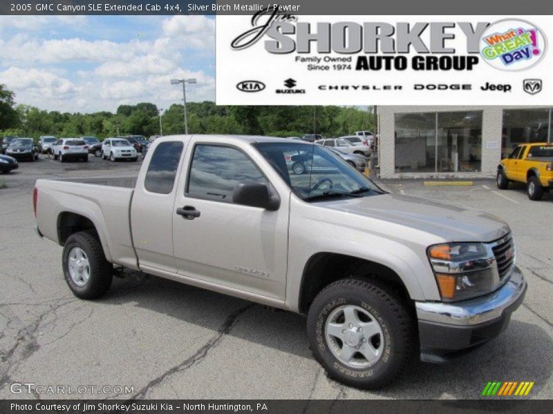 Silver Birch Metallic / Pewter 2005 GMC Canyon SLE Extended Cab 4x4