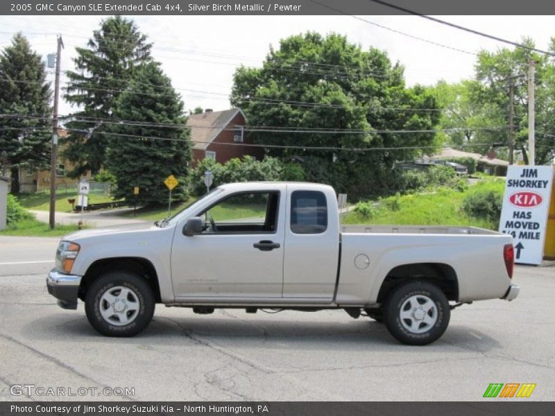 Silver Birch Metallic / Pewter 2005 GMC Canyon SLE Extended Cab 4x4