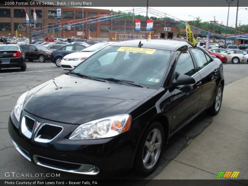 Black / Ebony Black 2008 Pontiac G6 V6 Sedan