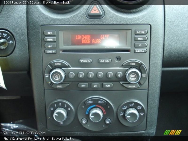Black / Ebony Black 2008 Pontiac G6 V6 Sedan