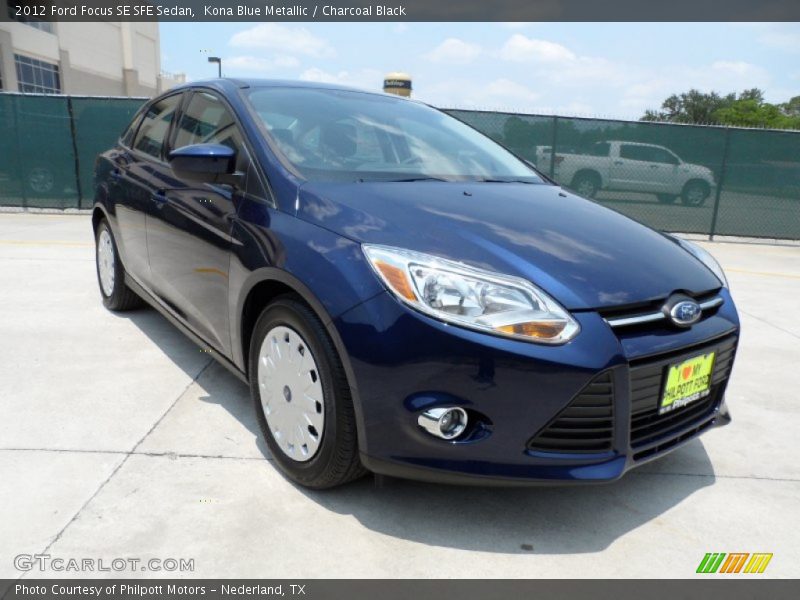 Kona Blue Metallic / Charcoal Black 2012 Ford Focus SE SFE Sedan